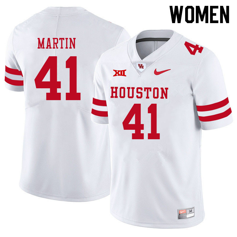 Women #41 Jack Martin Houston Cougars College Big 12 Conference Football Jerseys Sale-White